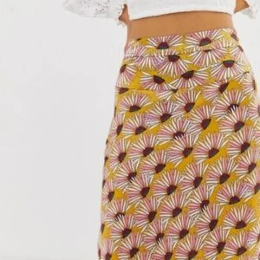 Free People Normani‎ printed bias cut skirt